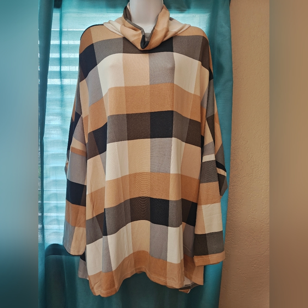 LuLaRoe Brown and Black Turtleneck Sweater